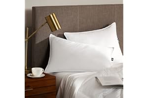 Serta Down Illusion Soft Hypoallergenic Soft/Medium Bed Pillows for Side, Stomach or Back Sleepers (2 Pack), Queen, White