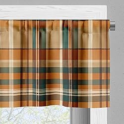 Ambesonne Autumn Plaid Window Valance, Fall Harvest