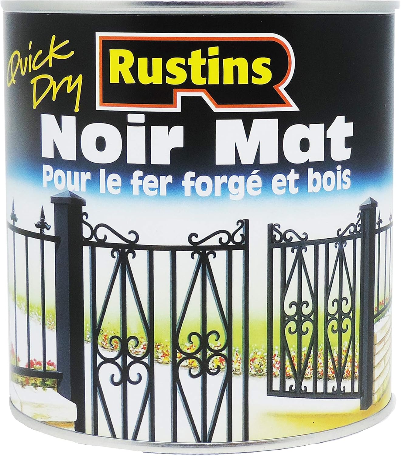 RUSTINS Matt Black Paint 1L- DIY-Friendly, High-Coverage, and Long-Lasting Finish for Any Project, 1 l (Pack of 1)