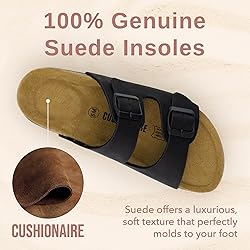 CUSHIONAIRE Lane Cork Footbed Sandals for Women