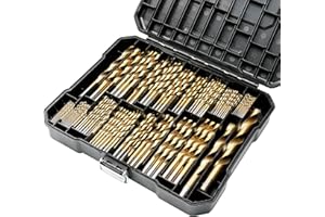 GMTOOLS 230 Pcs Drill Bit Set, 135° Tip Titanium Coated High Speed Steel, Twist Drill Bit Kit for Iron, Aluminum Alloy, Copper, Wood, Plastic, with Hard Storage 1/16"-3/8"