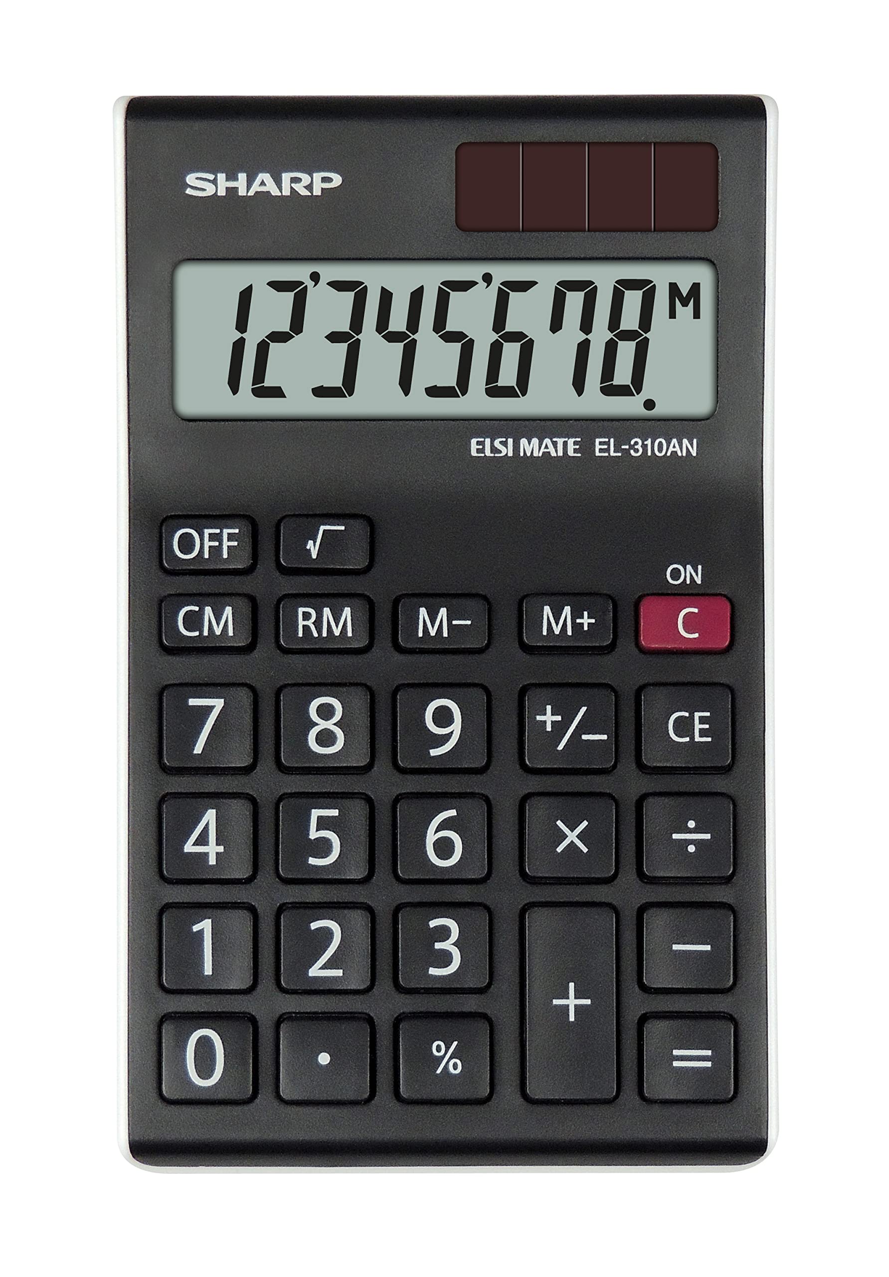 Sharp EL310ANWH Mini Desk Calculator - Black