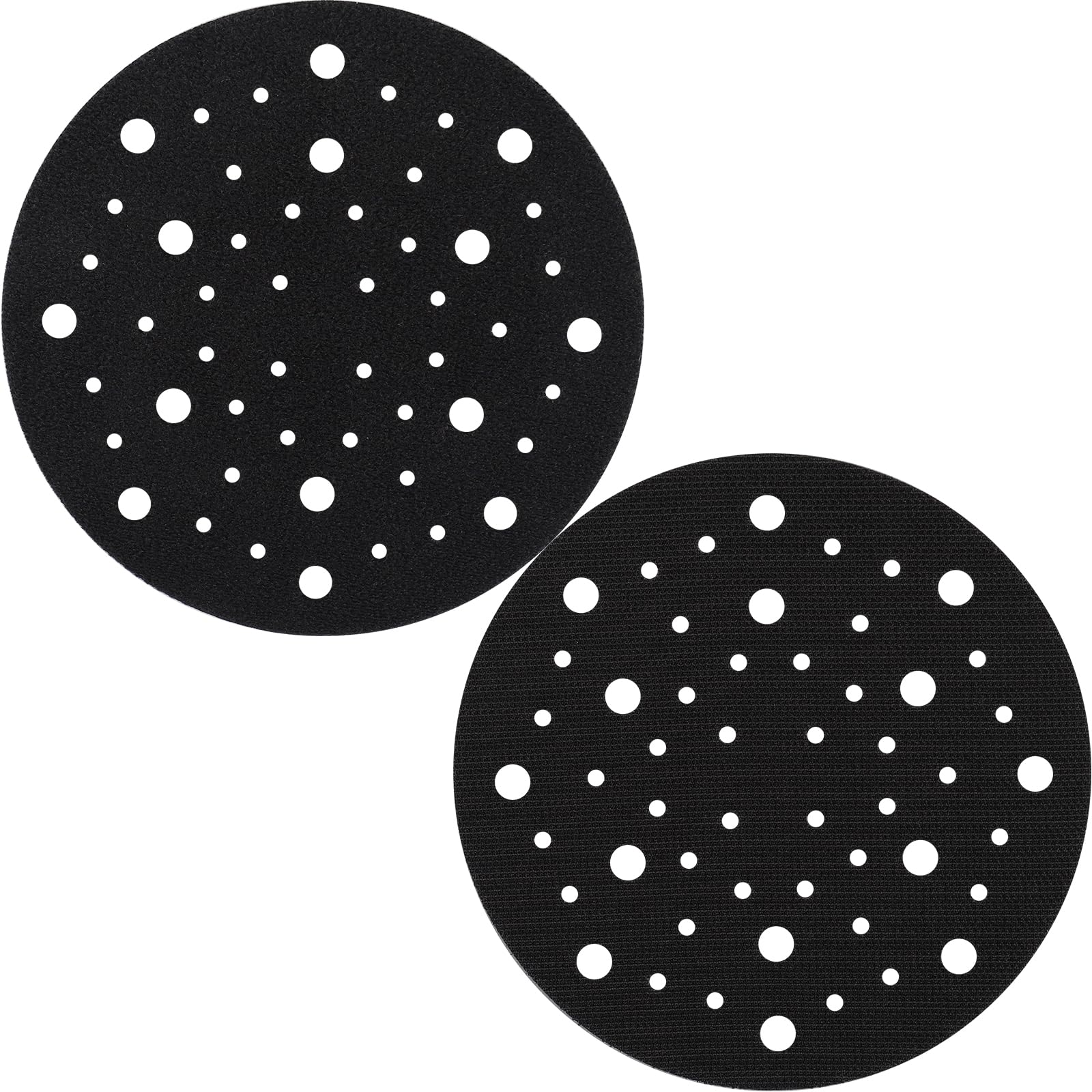 Shineboc Professional 2 pcs Pad Savers 52 Holes for Sander Replacement Cushion Pad Impact-Resistant Noise Reduction Protection Polisher for Hook & Loop Random Orbital (150mm)