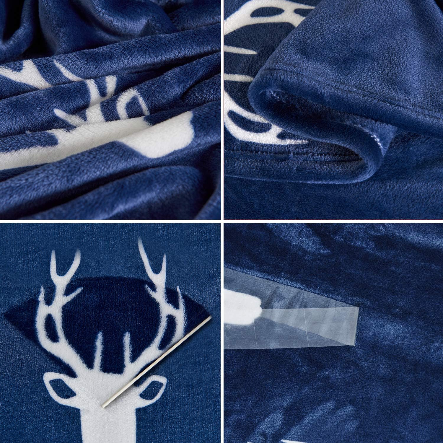 ZYL Flannel Fleece Throw Blanket, Lightweight All-Season Plush Blanket, Microfiber Fluffy Blanket for Couch(Throw, Deer): Home & Kitchen