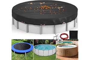 Evoio 10 Ft Pool Covers for above Ground Round Pools, Swimming Pool Cover for Frame Pools and Inflatable Pools, 420D Heavy Duty Waterproof and Dustproof Hot Tub Spa Pool Blanket Covers Mat(10 Feet)