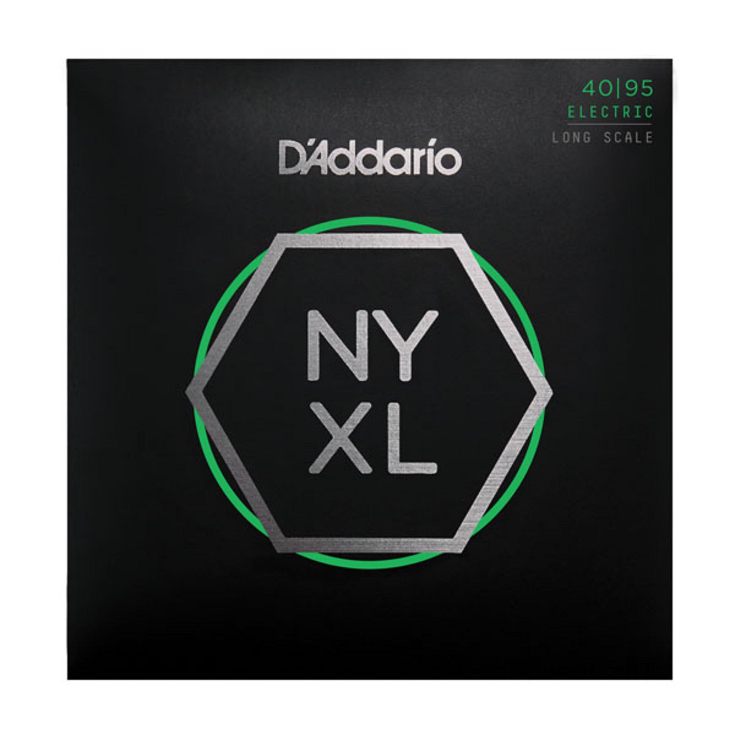 D'Addario Bass Guitar Strings - NYXL Bass Strings - NYXL4095 - Unrivaled Strength, Tuning Stability, Enhanced Response - For 4 String Bass Guitars - 40-95 Super Light, Long Scale