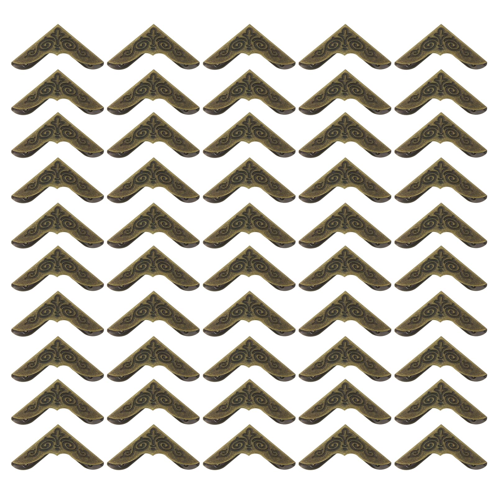 PATIKIL 30mm Metal Book Corners, 50pcs Photo Corners Book Corners Protector Retro Metal Decorative for Crafting Scrapbook Photo Album Book Binding, Bronze