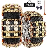 Snow Tire Chains for Cars SUV Pickup, Anti-Skid Winter Emergency Traction Chains for Ice and Snow, Fit Tire Width 185-265mm,6