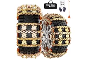 Snow Tire Chains for Car SUV Pickup, Anti-Skid Winter Emergency Traction Chains for Ice and Snow, Fit Tire Width 185-265mm,6P