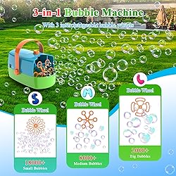 Bubble Machine, 3 in 1 Bubble Maker, Bubble Blower