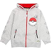 Pokemon Boys Hoodie Zip Up Grey Long Sleeve Hooded Sweater
