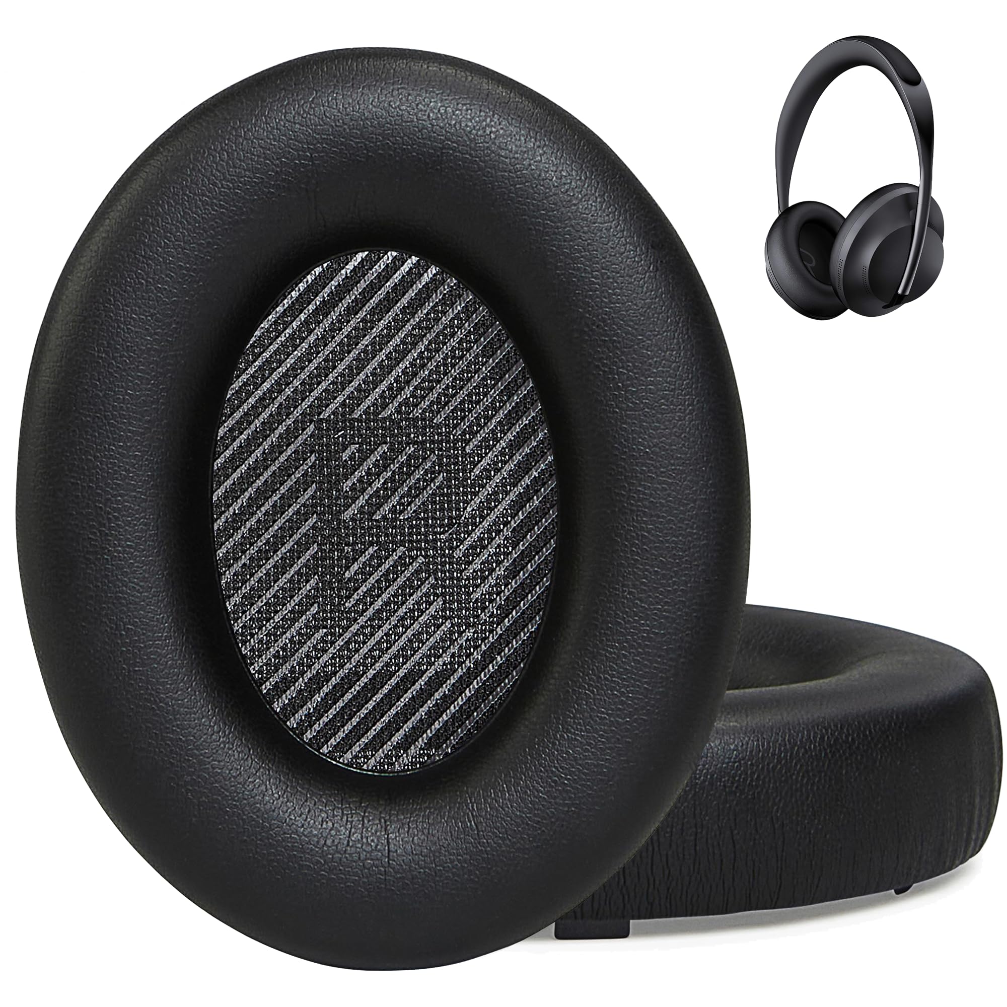 AHG nc 700 replacement earpads cushions compatible with Bose nc700 headphones/Bose 700 noise cancelling Headphones (Black). Premium PU Leather | Extra Thickness | FlexiSoft High-Density Memory Foam