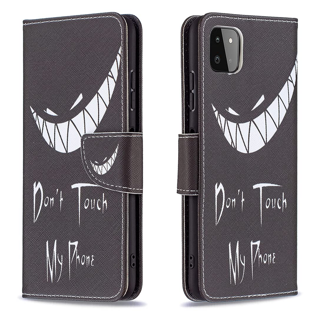 Thoankj Samsung Galaxy A22 5G Case Shockproof Slim PU Leather Flip Pouch Wallet Phone Silicone Cover with Magnetic Stand Card Holder Slot Protective Smartphone Cases for Samsung A22 5G Smile — image 1