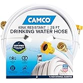 Camco TastePURE 25-Ft Water Hose - RV Drinking Water Hose Contains No Lead, No BPA & No Phthalate - Features Diamond-Hatch Re