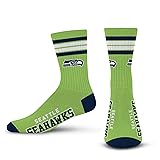 For Bare Feet NFL 4 Stripe Deuce Crew Sock, Seattle