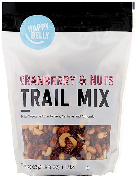 AMAZON BRAND – HAPPY BELLY CRANBERRY & NUTS TRAIL MIX, 2.5 POUND (PACK OF 1)
