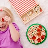 Melissa & Doug Wooden Pizza Kitchen Role Play Set 6 slices 50 toppings view 8