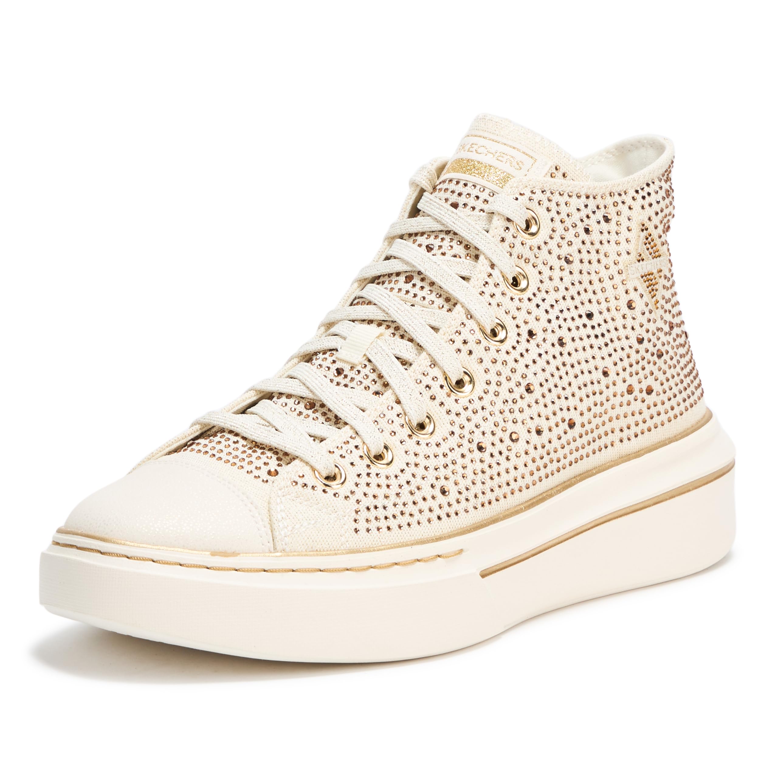 Skechers Women’s Cordova Classic-Glitz N Glam Sneaker, Gold, 5