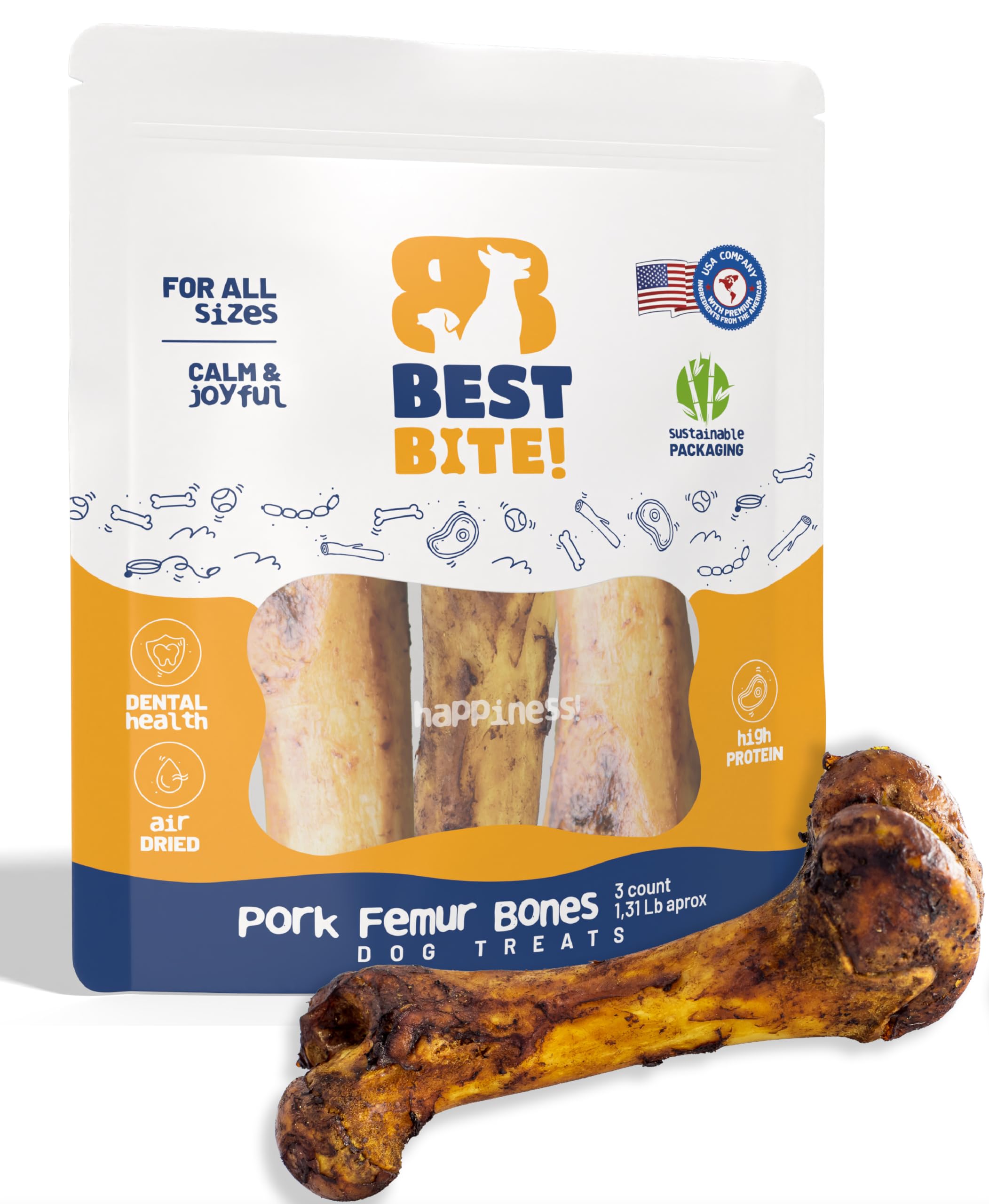 Best Bite! 6" Pig Femur Bones for Dogs