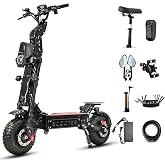 T90 Pro 10000W Dual Motor Electric Scooter for Adults, 72V Detachable Battery，65 Mile Range, 14" Off-Road Tires, Folding E-Scooter with Music Light