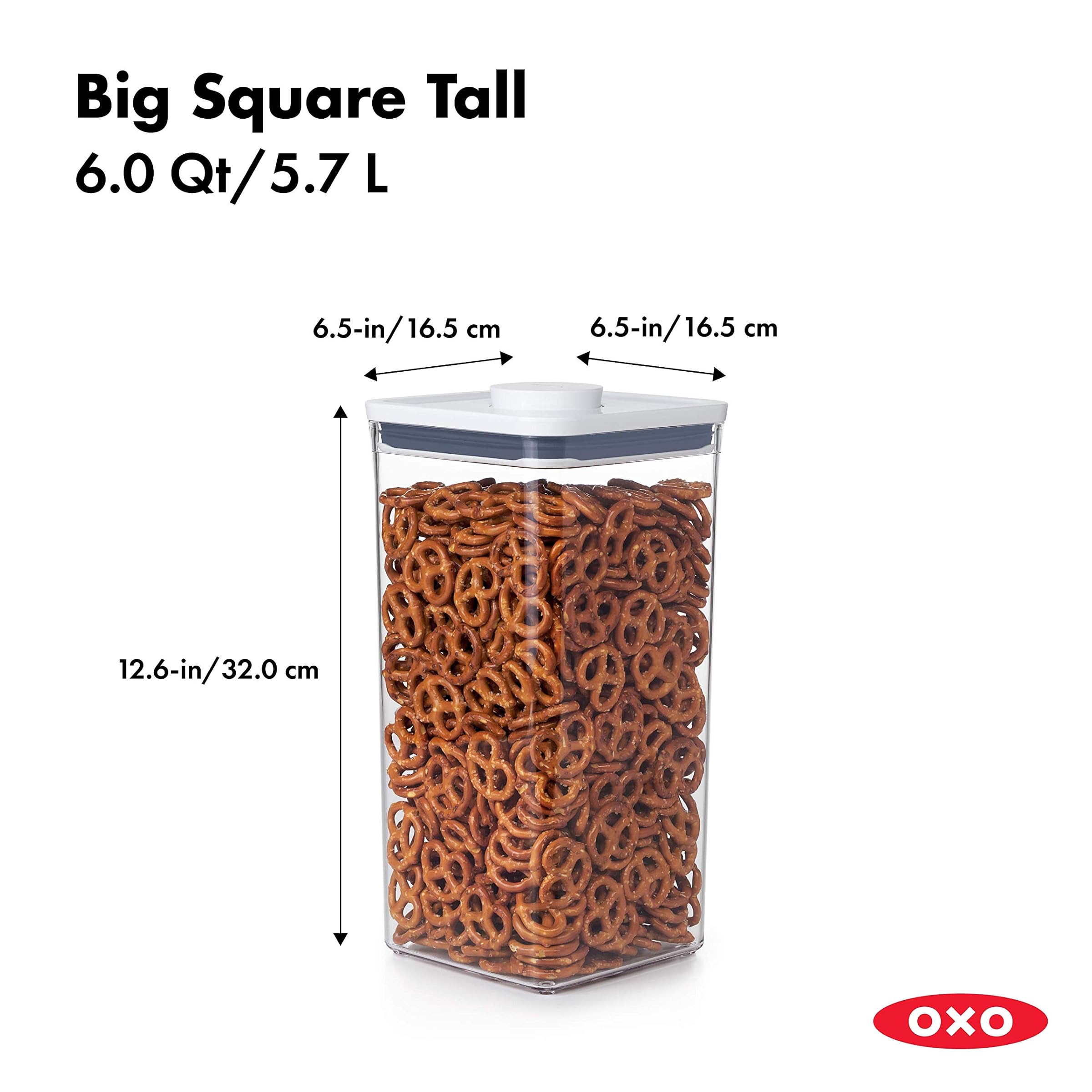 OXO 11235500 Storage Container, Plastic Sealed 1.7 gal (5.7 L), Pop Container, New Type, Big Square, Tall & Pop Container, Coffee, Scoop Clear, 3.7 inches (9.4 cm), Set Purchase