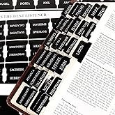 Bible Tabs for Men, 90 Pieces Large Print Small Bible Bookmarks Index Tabs Study Supplies Guide Kit, Black Baptism Christian Gifts for Boys Women Beginner Easy to Read