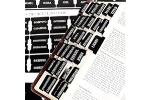 DOMMARE Bible Tabs for Men, 90 Pieces Laminated Large Print Small Black Bible Bookmarks Index Tabs Study Supplies Guide Kit, Baptism Christian Gifts for Boys Women Beginner Easy to Read