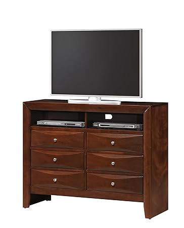 Amazon.com: Glory muebles g1550-tv2 media pecho, cereza ...