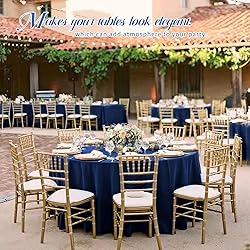 REWOMC 10 Pack Round Tablecloths - 120 Inch, Navy