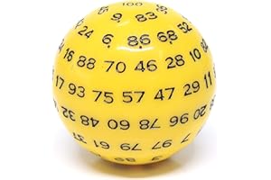 Colorful 100 Sided Polyhedral Dice (D100) | Solid Yellow Color,with Black Numbering (45mm),for Dungeons and Dragons DND MTG R