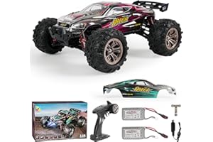 MIEBELY RC Cars 1:16 Scale All Terrain 4x4 Remote Control Car for Adults & Kids,40+ KM/H Waterproof Off-Road RC Trucks,High Speed Electronic 2.4Ghz Radio Controller,2 Batteries,2 Car Bodies (red)