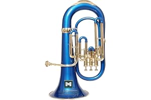 Euphonium 3 Valve Bb Pitch Including Carry Case & Including Mouthpiece, Gloves (BLUE GOLD)