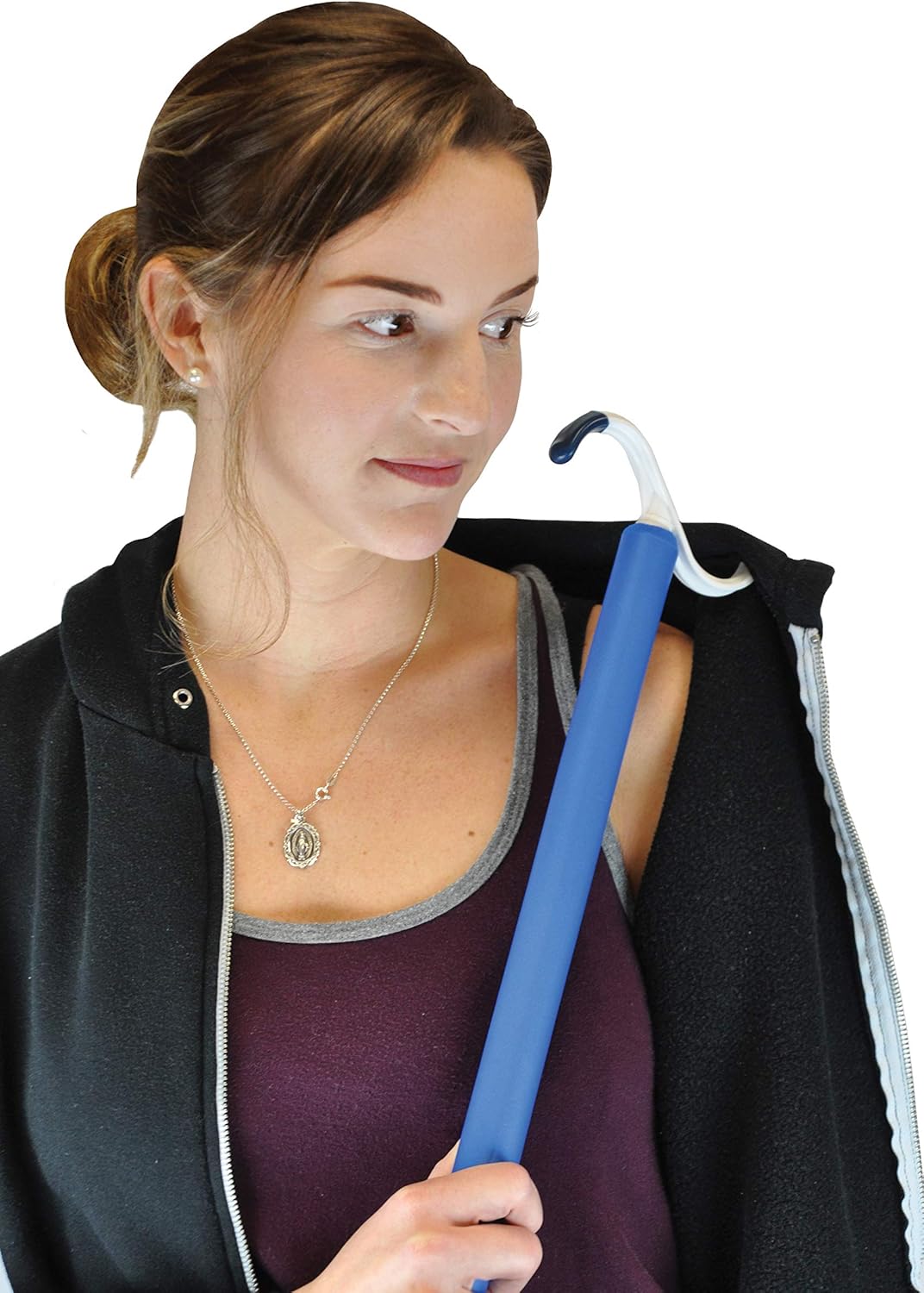 Blue Jay Dressing Stick - 24'' Soft Foam-Covered Handle, 2-in-1 Tool, Dressing Made Easy, Rounded S Plastic top Hook, No Stretching or Straining Shoehorn Dressing Aid: Health & Personal Care