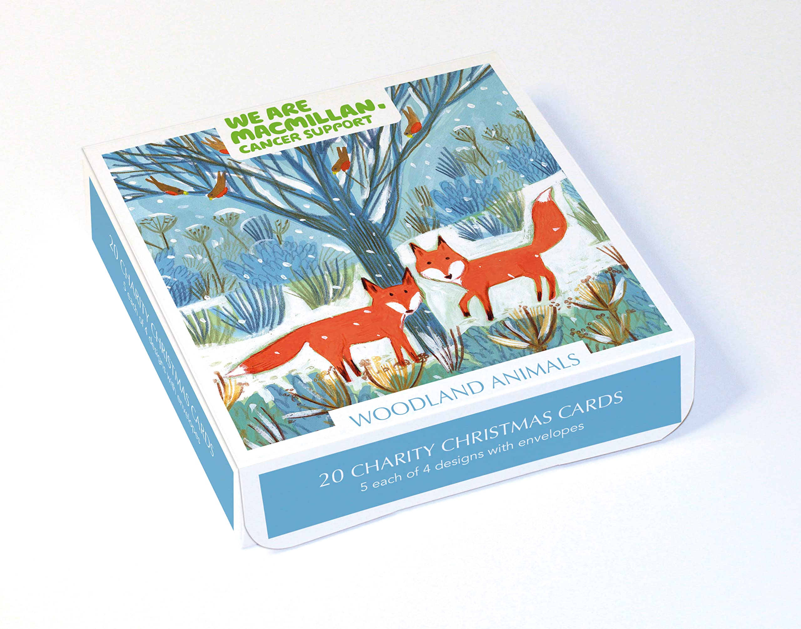 Museums & Galleries Pack of 20 Artistic Charity Christmas Cards - Woodland Animals - Lovely Illustration of a Winter Scene - 20 Cards of 4 Design
