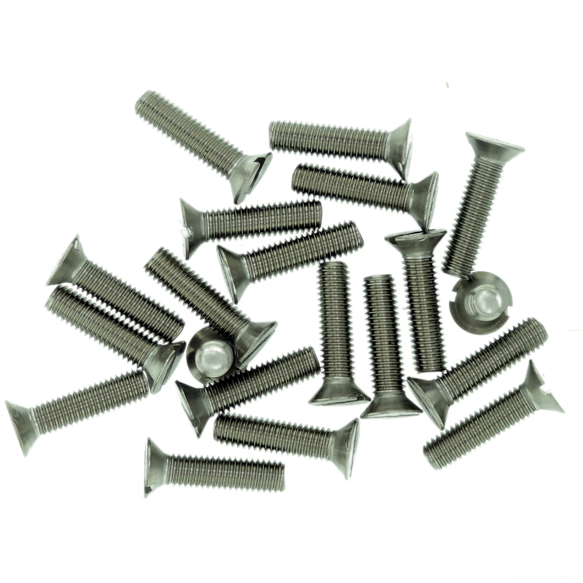 M5 (5mm x 35mm) Slot Countersunk Machine Screw (Bolt) - Stainless Steel (A2) (Pack of 20)