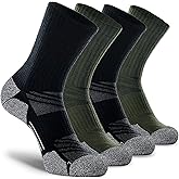 CWVLC Crew Hiking Socks, Cushion, Moisture Wicking, Arch Compression Boot Socks