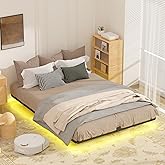 Kaelidra King Size Floating Bed Frame with Smart LED Lights, Heavy Duty Metal Platform Floating Bed Frame, No Box Spring Needed, Easy Assembly, Noise Free