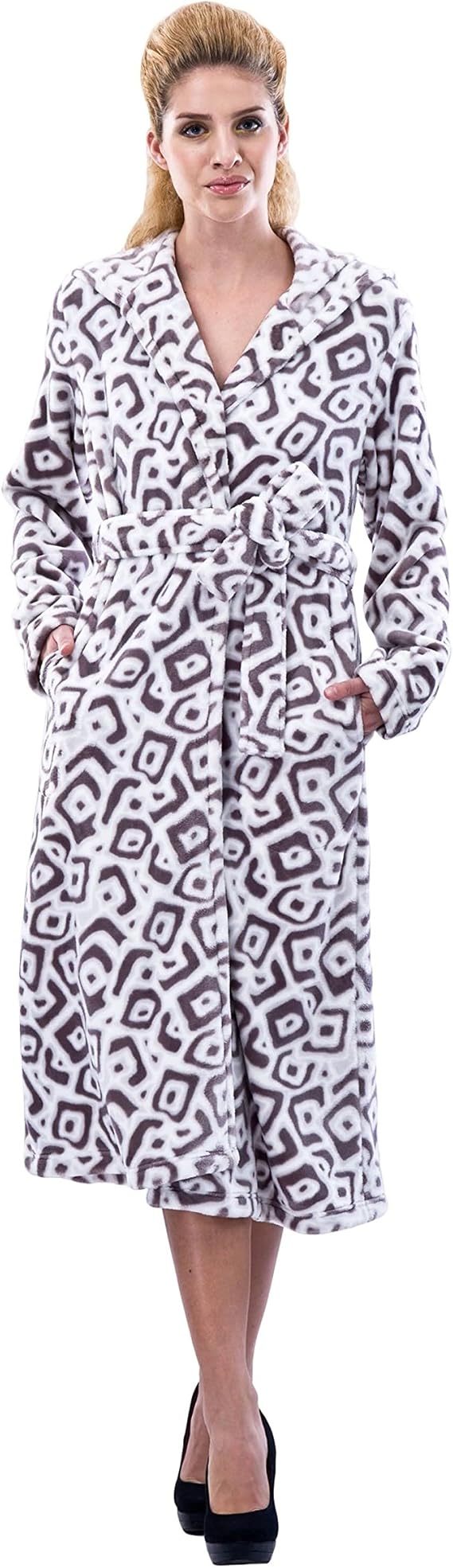 bademantel damen lang flauschig mit kapuze