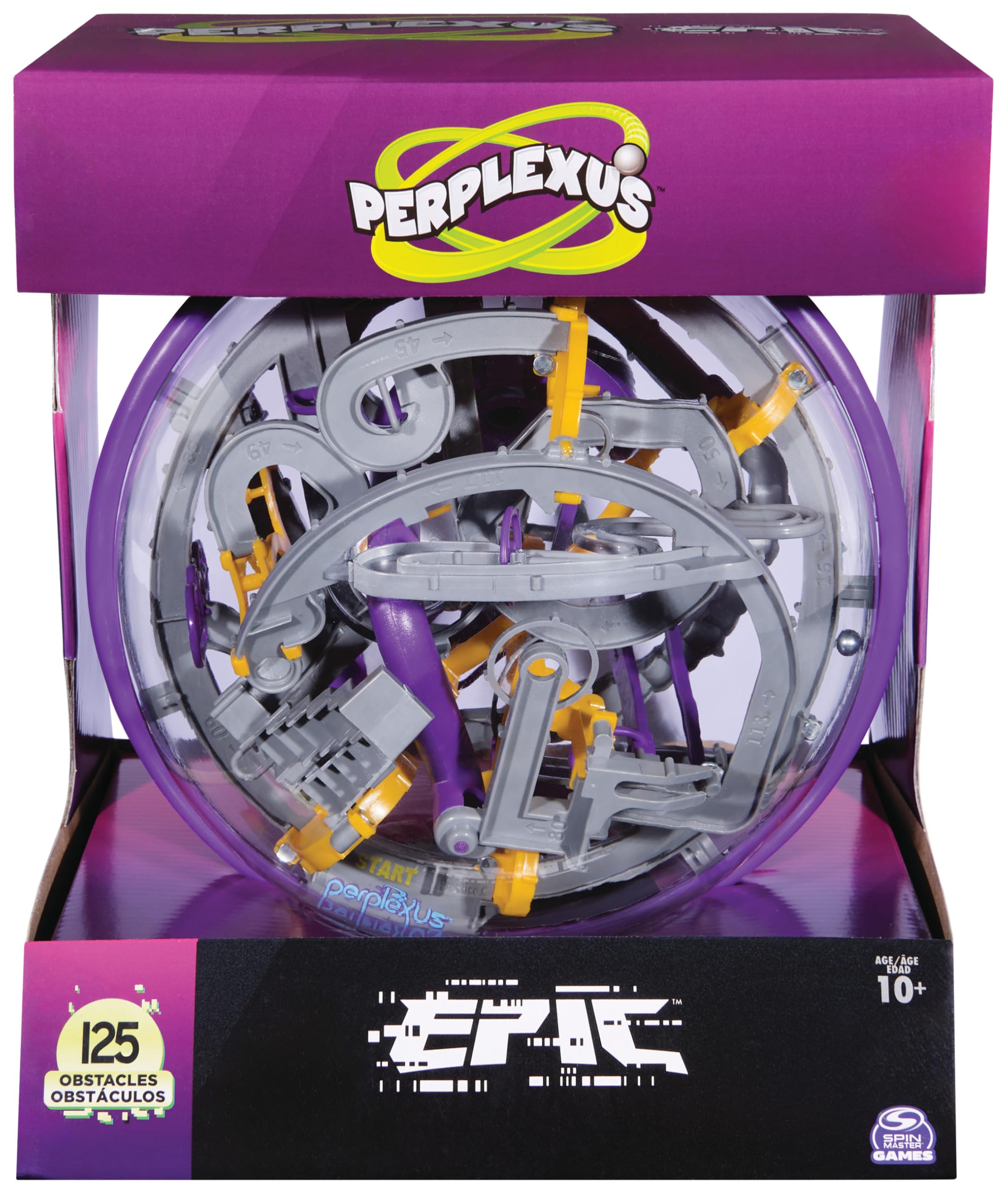 Spin Master Games - Perplexus Epic 3D Kugellabyrinth mit 125 Hindernissen, Konzentrationsspiel mit 360° Bewegung, Geschicklichkeitsspiel für Kinder ab 10 Jahren und Erwachsene