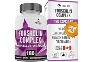 EBYSU Forskolin Extract (Made in Canada) – Helps Support Cardiovascular Health - Supplement for Women and Men - 90 Day Supply