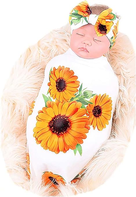 sunflower baby swaddle