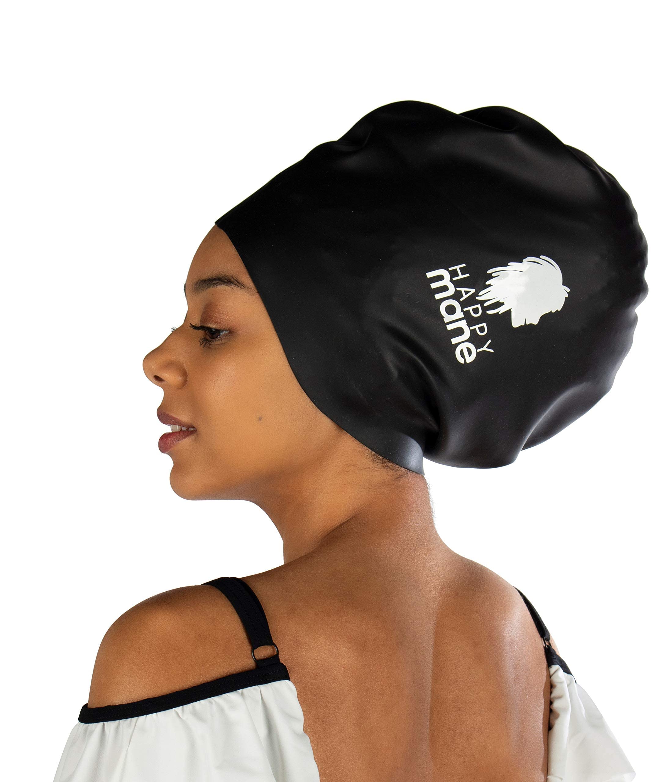 Happy Mane Silicone Swim Cap for Braids and Dreadlocks, Large Swim Cap