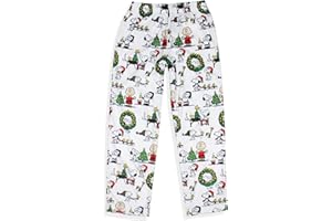 INTIMO Peanuts Kids Christmas Time All Over Print Smooth Touch Fleece Sleep Bottoms Lounge Pajama Pants for Boys Girls