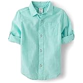 Gymboree boys And Toddler Long Sleeve Linen Button Up Shirt