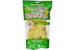 The Rawhide Express Beefhide Chew Chips Vanilla Flavored 1 Pound Bag (Great Reward or Treat)