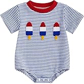 VISGOGO Unisex Baby Boy Girl Striped Romper Waffle Short Sleeve Bubble Oversized Romper Bodysuit Summer Onesie Clothes
