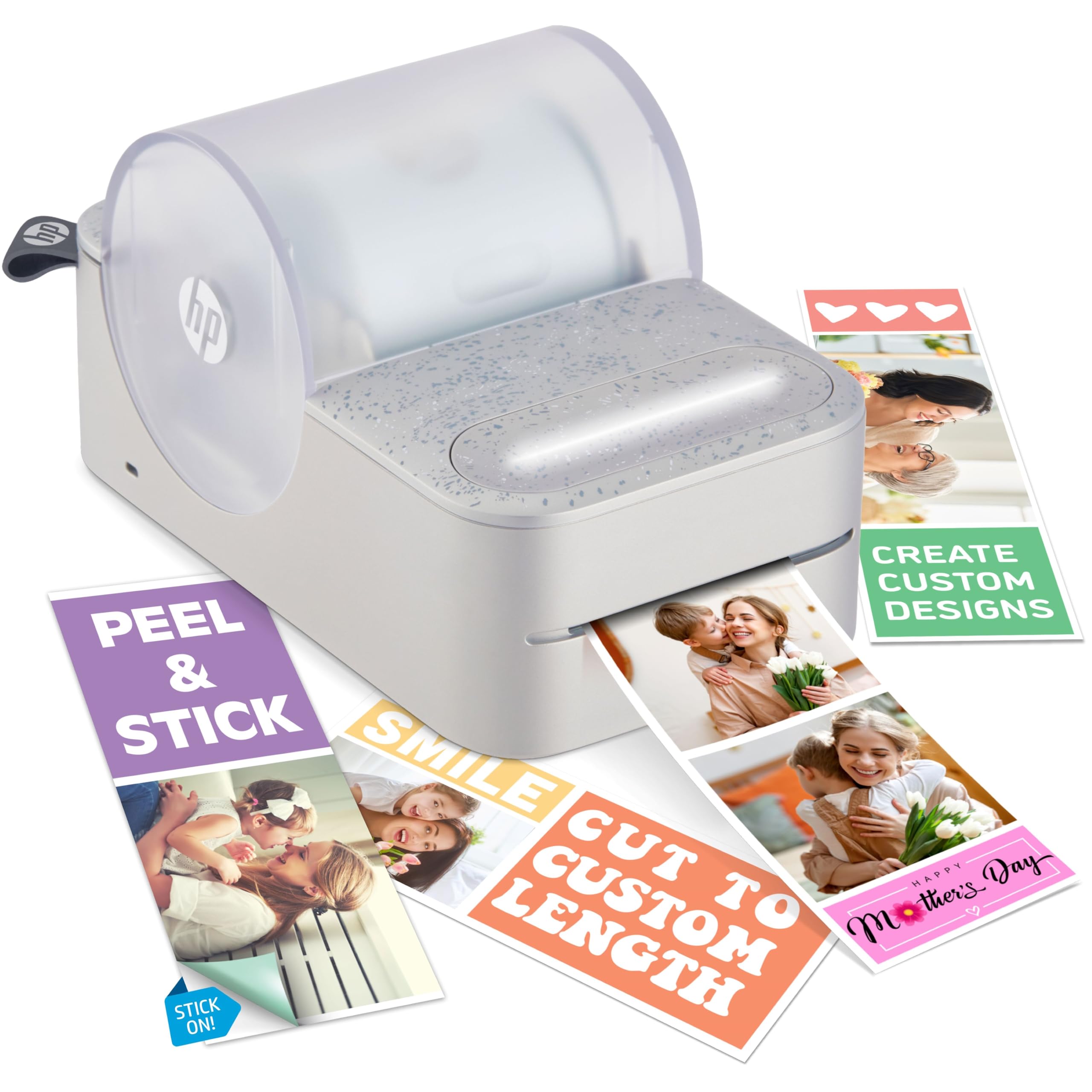 HP Sprocket Panorama Instant Color Label & Smartphone Portable Photo Printer, 2x.5-9 inch (5x1.3-23 cm) Zink Sticky-Back Photos, Create Photobooth Strips & Custom Designs in App, For Home Use, White