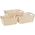 Whitmor Rattique Storage Baskets - Latte (3 Piece Set)