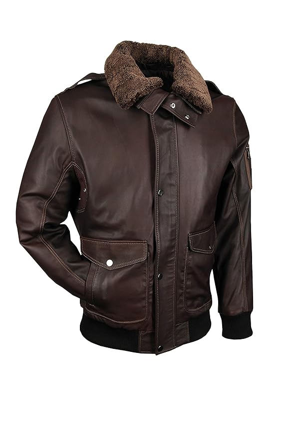 Giorgio Capone Pilotenjacke, Herren, aus Lamm-Nappa Leder in braun, Ganzjahresjacke