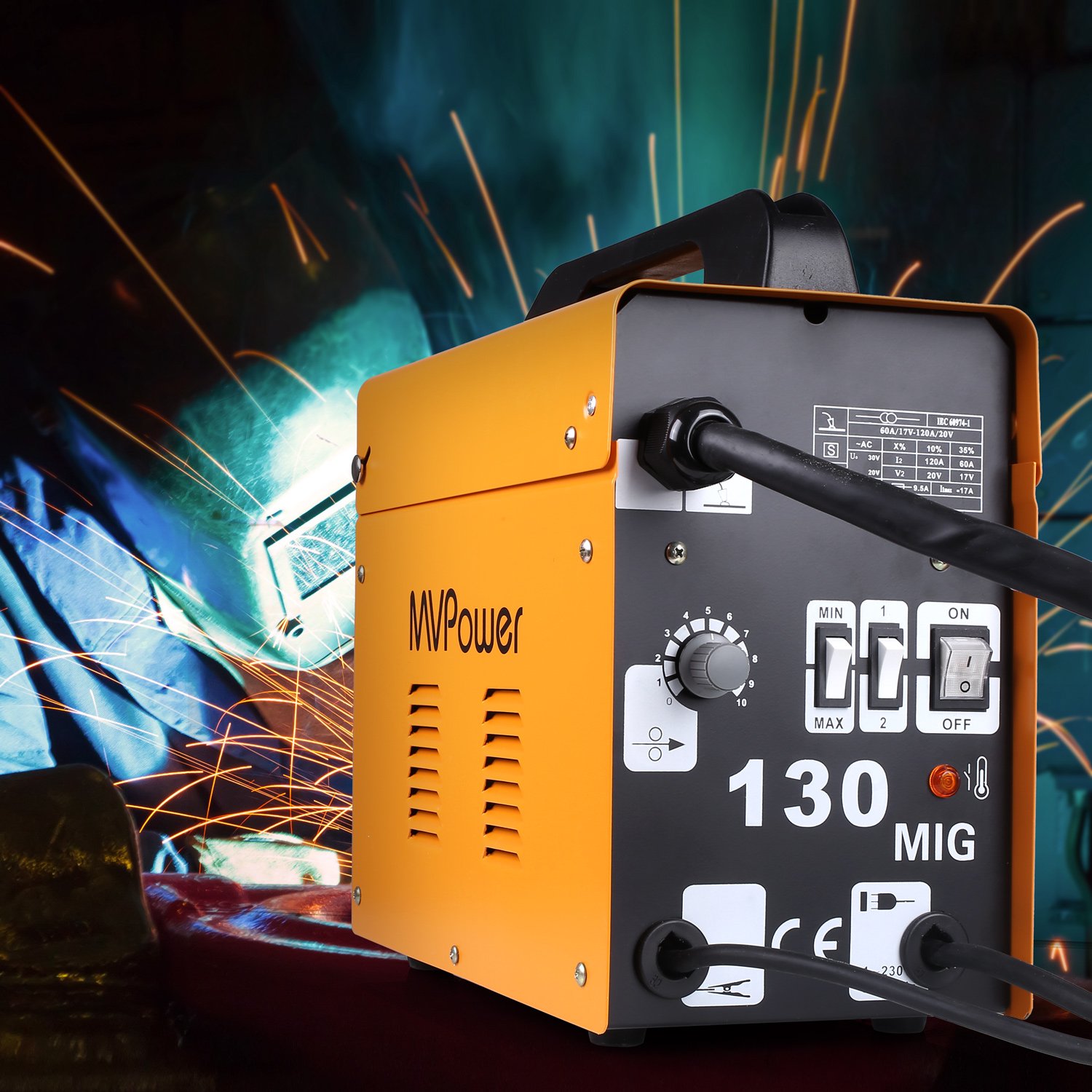 MVPOEWR Electric Welder Machine,Professional Gasless Mig Welder120Amp